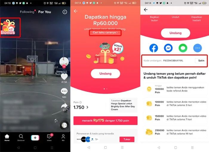 cara masukin kode undangan di TikTok