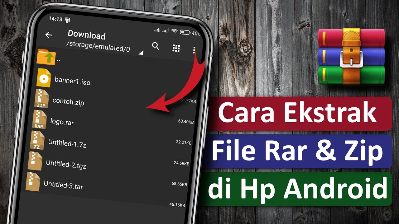 cara ekstrak file zip dan rar di android