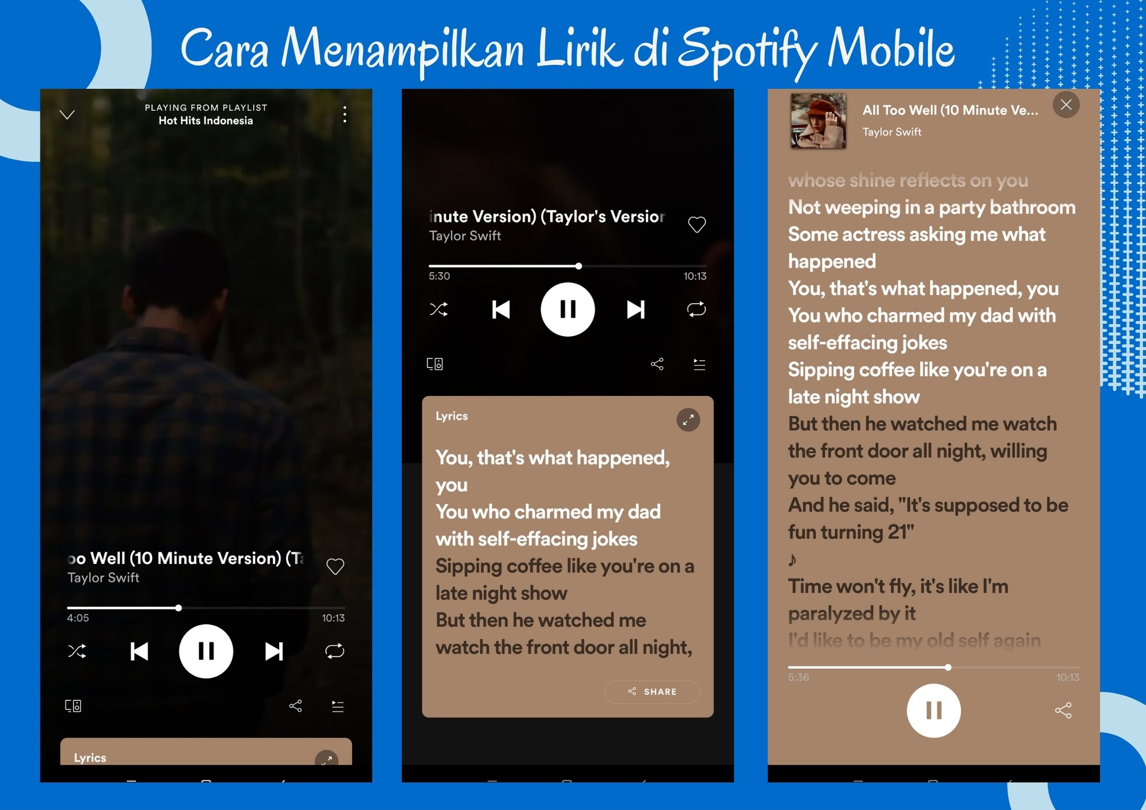 menampilkan lirik spotify